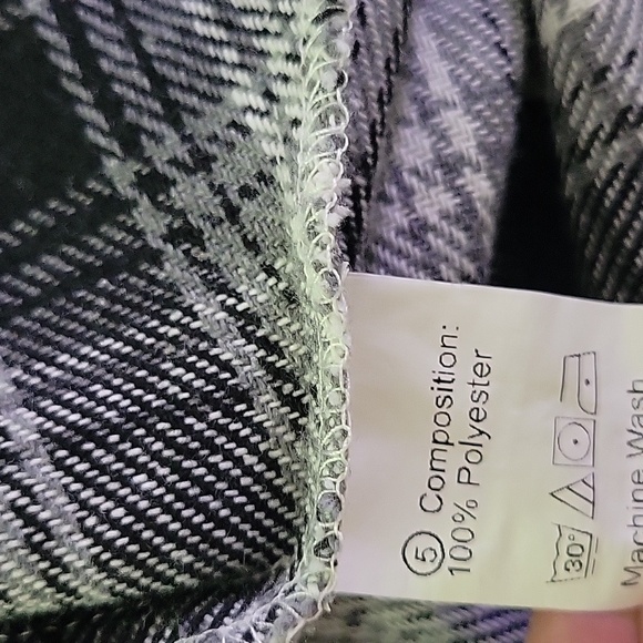 Black White Flannel Like Modest Midi Skirt Pockets Size Medium - Picture 8 of 9